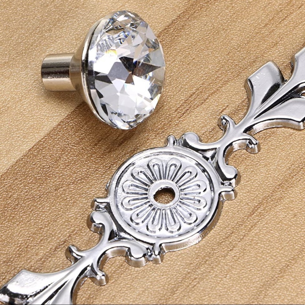 6pc Diamond Crystal Dresser Drawer Knobs 💎